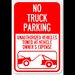 No truck parking sign